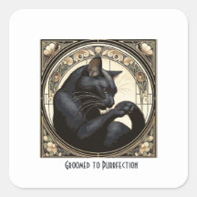 Diseño Art Nouveau de limpieza de gatos negros