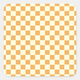 Pegatina Cuadrada Diseño brillante de tablero de ajedrez retro