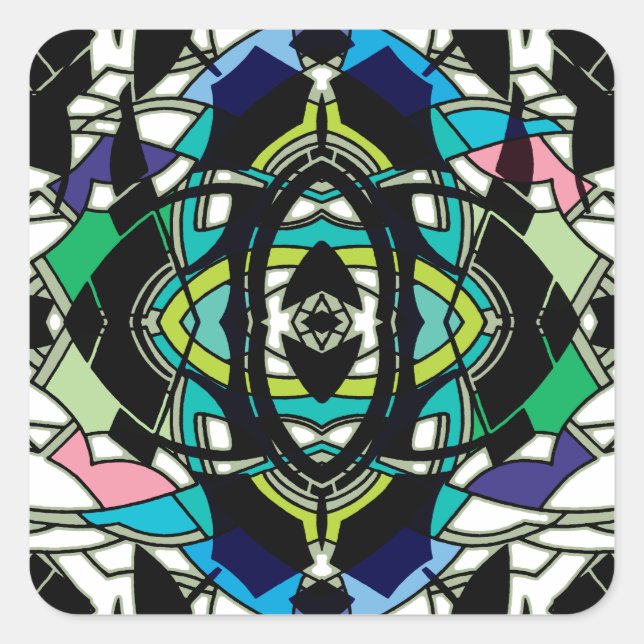 Pegatina Cuadrada Diseño controlado (Anverso)