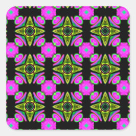Pegatina Cuadrada Diseño cuadrado rosado