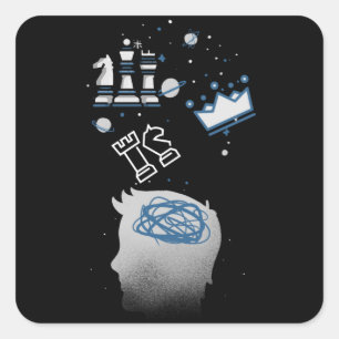 Pegatina Cuadrada Diseño de ajedrez