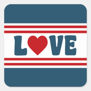 Pegatina Cuadrada Diseño de amor