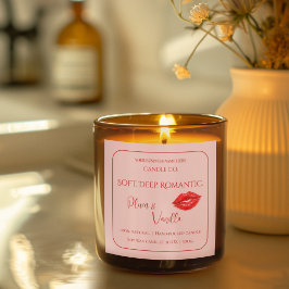 Pegatina Cuadrada Diseño de Amor de Lujo Romántico - Vela de Beso de