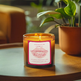 Pegatina Cuadrada Diseño de Amor de Lujo Romántico - Vela de Beso de
