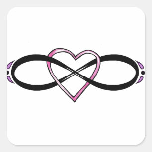 Pegatina Cuadrada Diseño de amor infinado