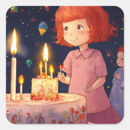 Pegatina Cuadrada Diseño de arte