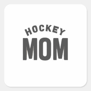 Pegatina Cuadrada Diseño de arte digital de hockey Mom2