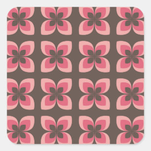 Pegatina Cuadrada Diseño de arte floral moderno