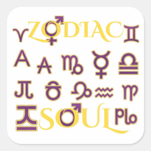 Pegatina Cuadrada Diseño de Astrología "Alma del Zodiaco" Regalo del