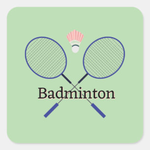 Pegatina Cuadrada Diseño de Badminton