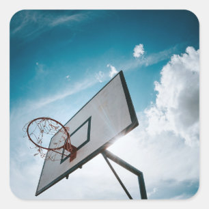 Pegatina Cuadrada Diseño de baloncesto de bonito
