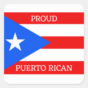 Pegatina Cuadrada Diseño de bandera de Puerto Rico