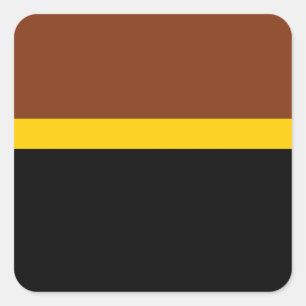 Pegatina Cuadrada Diseño de bloques de color negro amarillo marrón