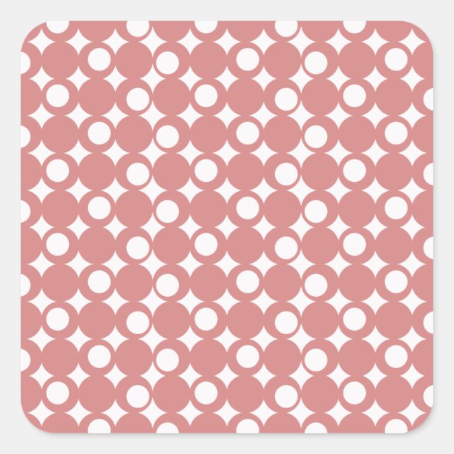 Pegatina Cuadrada Diseño de bolas de mod rosadas en Emporio Moffa (Anverso)