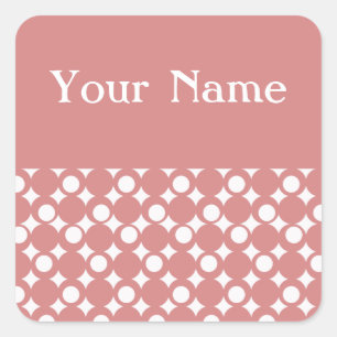 Pegatina Cuadrada Diseño de bolas de mod rosadas en Emporio Moffa co