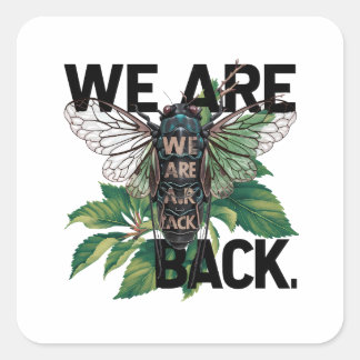 Pegatina Cuadrada diseño de cigarras