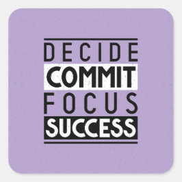 Pegatina Cuadrada Diseño de citas motivacionales para los logros