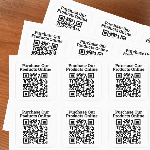 Pegatina Cuadrada Diseño de código QR grande para comprar nuestros p
