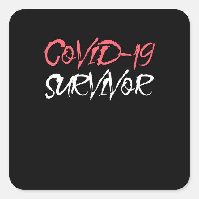 Pegatina Cuadrada Diseño de Conciencia sobre Supervivientes de Virus (Anverso)
