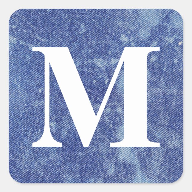 Pegatina Cuadrada Diseño de Denim Lavado #12 @ Emporio Moffa (Anverso)