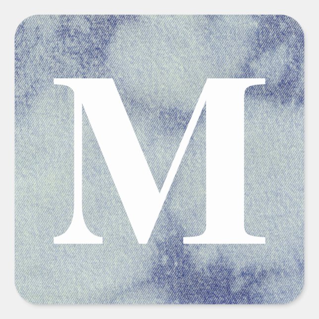 Pegatina Cuadrada Diseño de Denim Lavado #1 @ Emporio Moffa (Anverso)