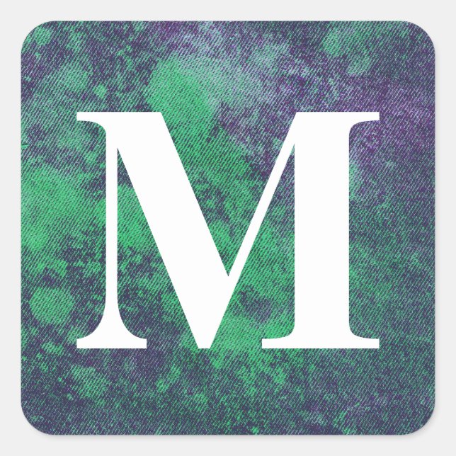 Pegatina Cuadrada Diseño de Denim Lavado #2 @ Emporio Moffa (Anverso)