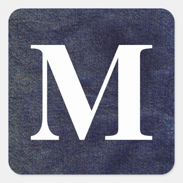 Pegatina Cuadrada Diseño de Denim Lavado #7 @ Emporio Moffa (Anverso)