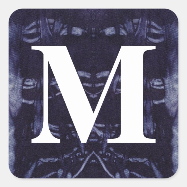 Pegatina Cuadrada Diseño de Denim Lavado #8 @ Emporio Moffa (Anverso)