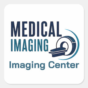 Pegatina Cuadrada Diseño de diagnóstico de imágenes médicas