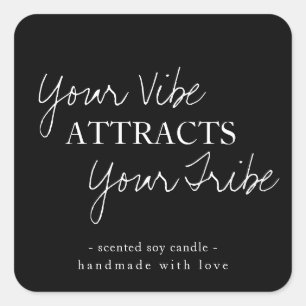 Pegatina Cuadrada Diseño de etiquetas de productos de velas minimali