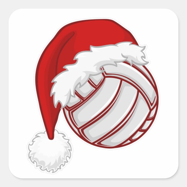 Pegatina Cuadrada Diseño de fans de voleibol de Guay navidad (Anverso)