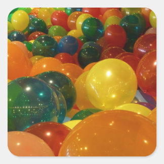 Pegatina Cuadrada Diseño de Fiestas coloridos de globos