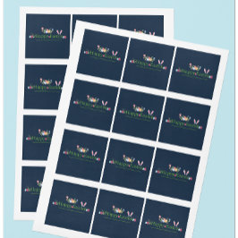 PEGATINA CUADRADA DISEÑO DE FLORES DE HUEVOS DE OREJA MINIMALISTA