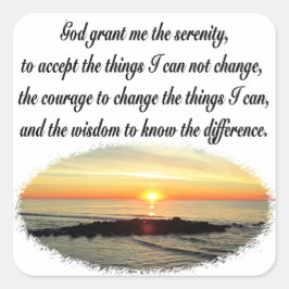 PEGATINA CUADRADA DISEÑO DE FOTOS DE SERENITY PRAYER SUNRISE