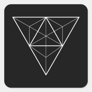Pegatina Cuadrada Diseño de geometría sagrada triangular