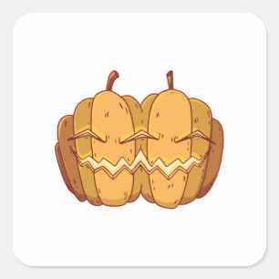 Pegatina Cuadrada Diseño de Halloween de Jack O Lantern