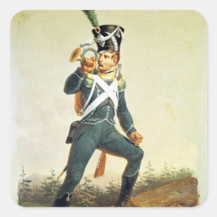 Pegatina Cuadrada Diseño de infantería ligera, 1811