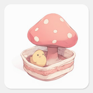 Pegatina Cuadrada Diseño de inspiración suave