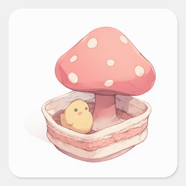 Pegatina Cuadrada Diseño de inspiración suave (Anverso)