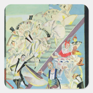 Pegatina Cuadrada Diseño de la etapa para la opereta