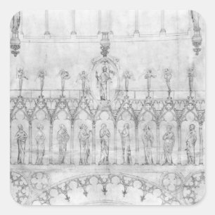 Pegatina Cuadrada Diseño de la galería de reyes de la moda �