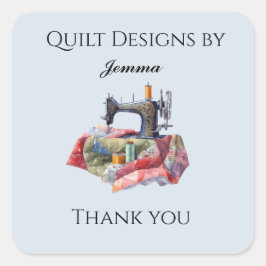 Pegatina Cuadrada Diseño de la trama Gracias