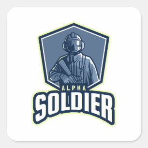Pegatina Cuadrada Diseño de Logotipos Emblema de Juegos Logotipo de 