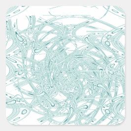 Pegatina Cuadrada Diseño de luz verde en blanco