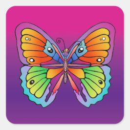 Pegatina Cuadrada Diseño de mariposa