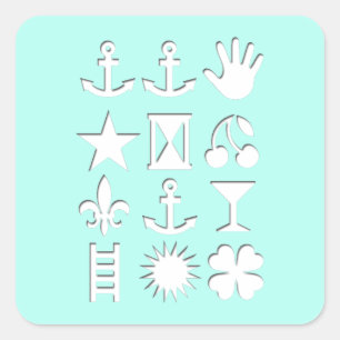 Pegatina Cuadrada diseño de moda