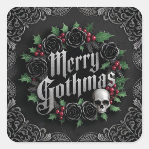 Pegatina Cuadrada Diseño de Navidades góticos victorianos - Eleganci