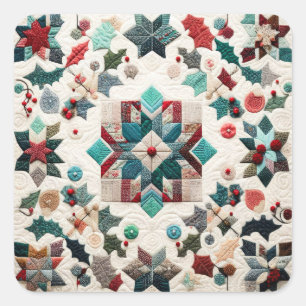 Pegatina Cuadrada Diseño de Navidades sin límite