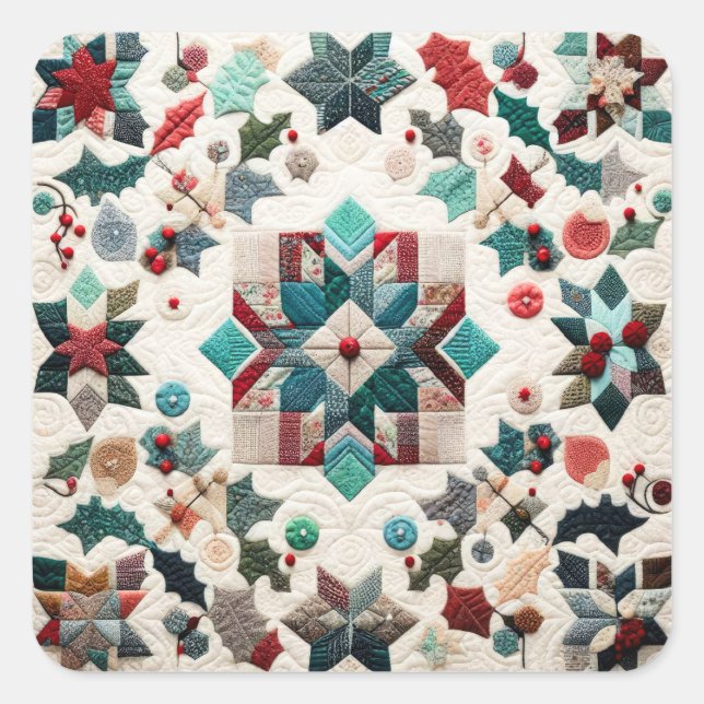 Pegatina Cuadrada Diseño de Navidades sin límite (Anverso)