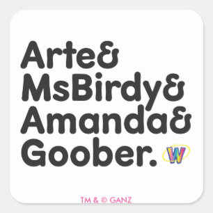 Pegatina Cuadrada Diseño de nombres web